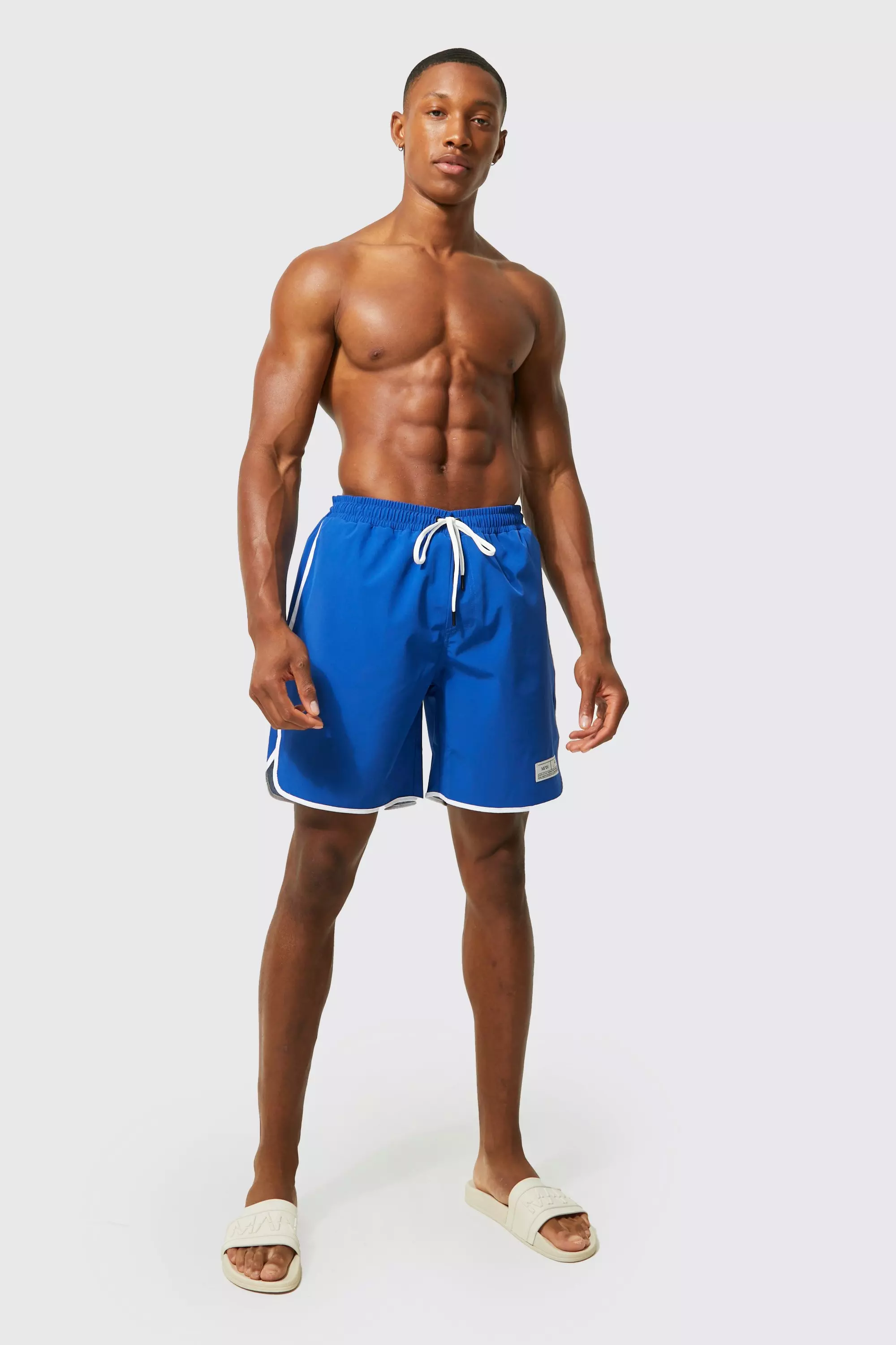 Man Active Competition Swim Board Shorts boohooMAN UK